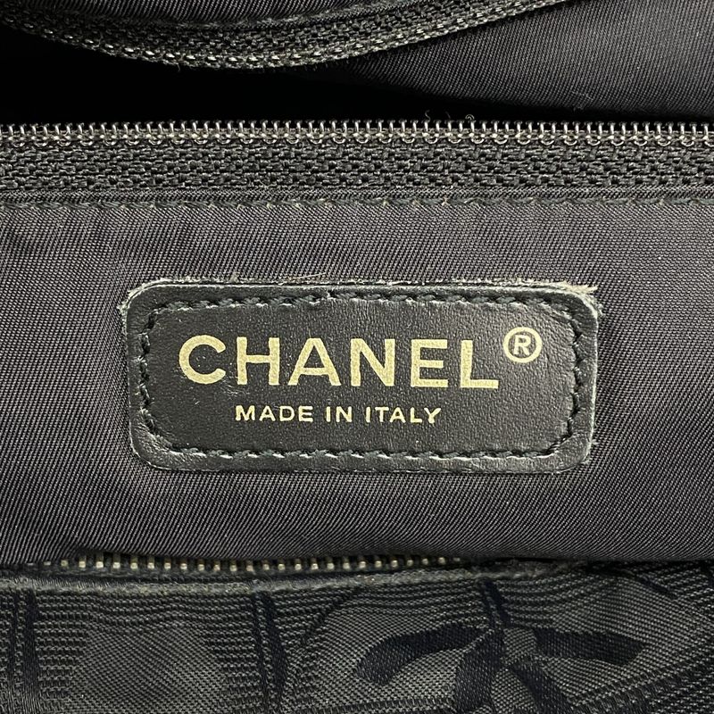 Chanel Tote New Travel Nylon Black Chien Pan Gold Hardware Women's