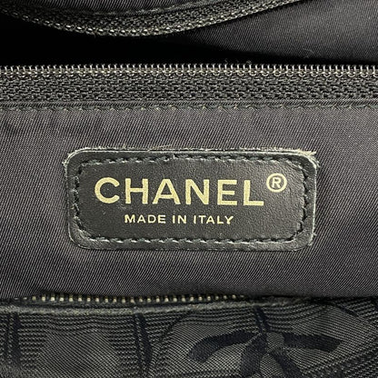 Chanel Tote New Travel Nylon Black Chien Pan Gold Hardware Women's
