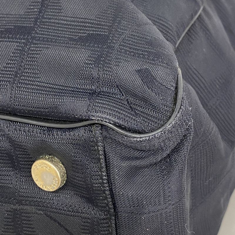 Chanel Tote New Travel Nylon Black Chien Pan Gold Hardware Women's