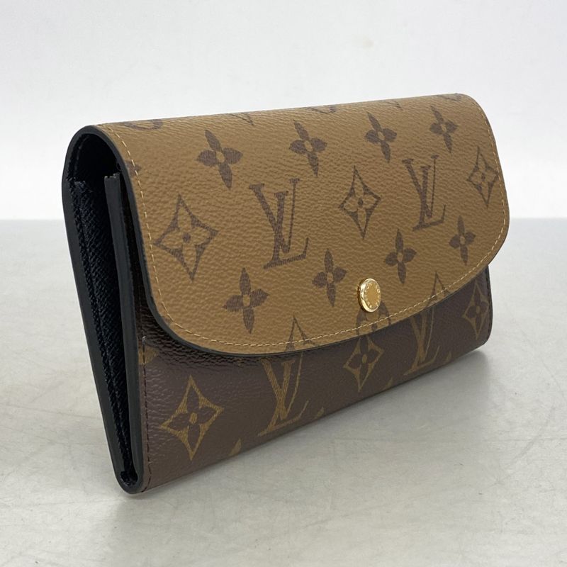 Louis Vuitton Long Wallet Monogram Reverse Portefeuille Emily M82157 Brown