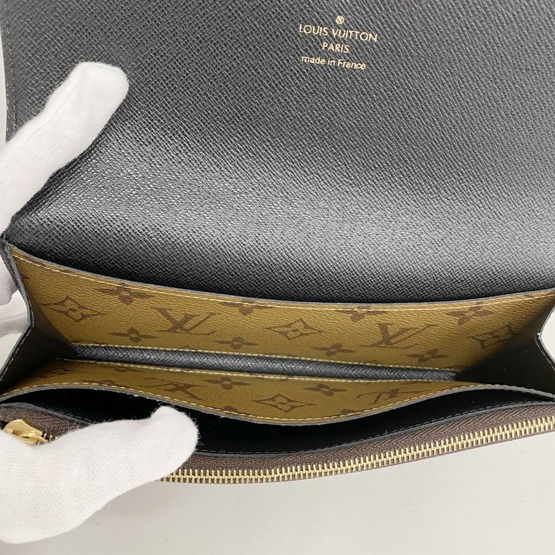 Louis Vuitton Long Wallet Monogram Reverse Portefeuille Emily M82157 Brown