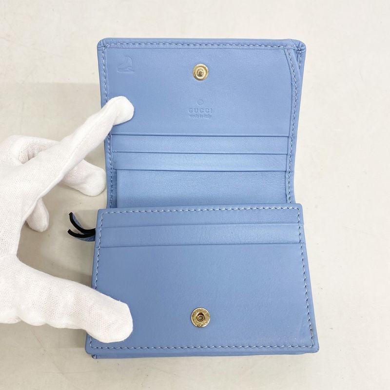 Gucci Wallet GG Supreme Abby 320692 PVC Blue Chien Pan Gold Hardware Women