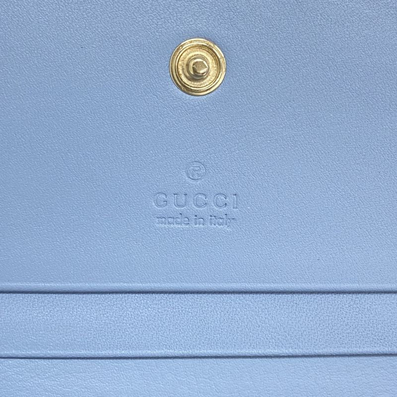 Gucci Wallet GG Supreme Abby 320692 PVC Blue Chien Pan Gold Hardware Women
