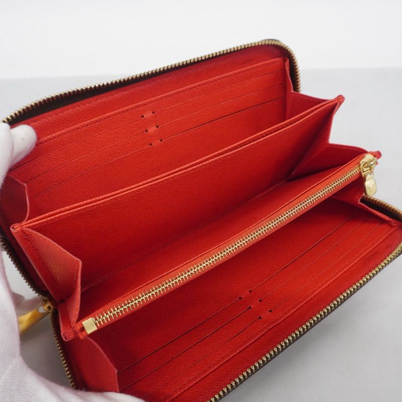 Louis Vuitton Long Wallet Monogram Zippy Wallet M41896 Brown Coquelicot Ladies