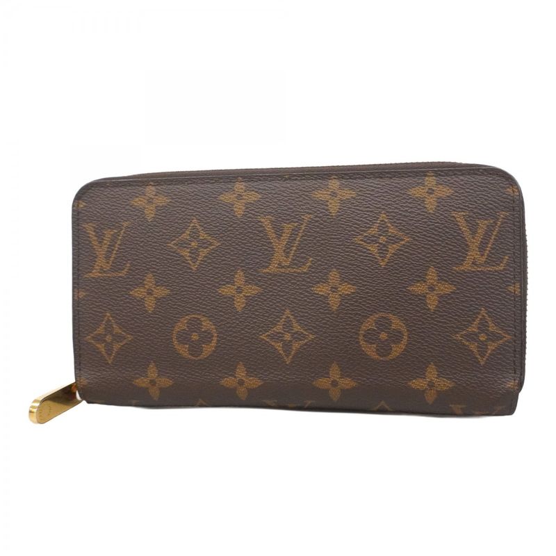 Louis Vuitton Long Wallet Monogram Zippy Wallet M41896 Brown Coquelicot Ladies