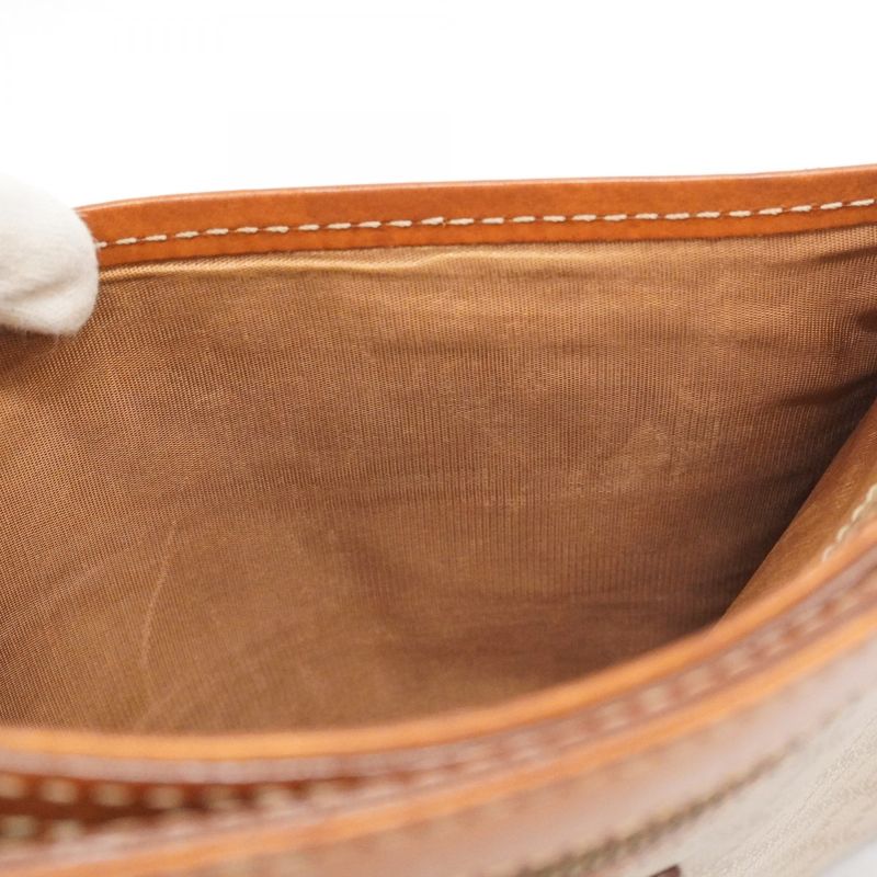 Celine Clutch Bag Macadam PVC Beige Light Brown Gold Hardware Men Women Unisex