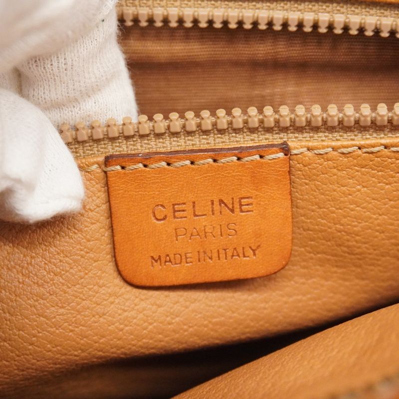 Celine Clutch Bag Macadam PVC Beige Light Brown Gold Hardware Men Women Unisex