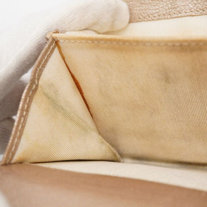 Chanel Trifold Wallet Bicolore Leather Beige Gray Silver Hardware Women