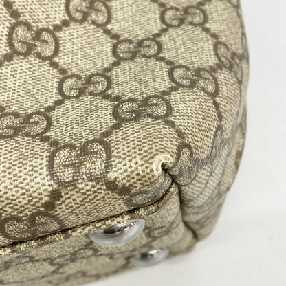 Gucci Tote Bag GG Supreme 114288 PVC Brown Green Silver Hardware Men Ladies