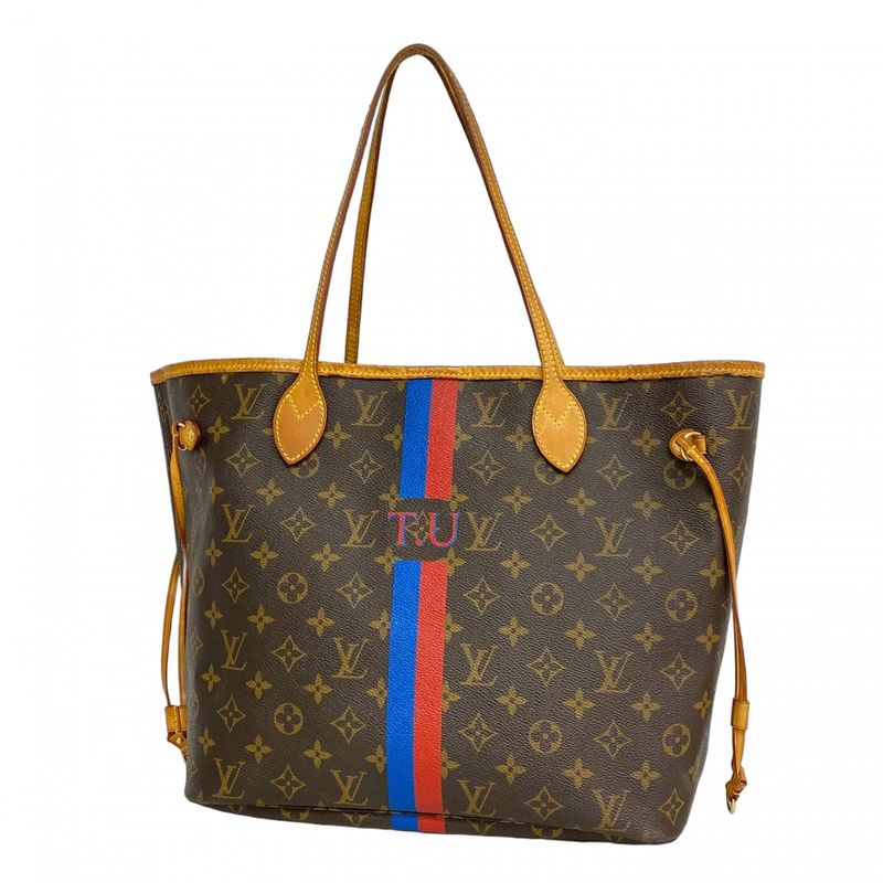 Louis Vuitton Tote Bag Monogram My LV Heritage Neverfull MM Brown Blue Red