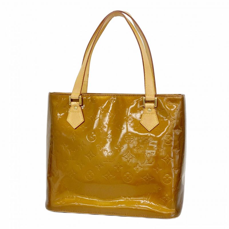 Louis Vuitton Tote Bag Vernis Houston M91122 Bronze Women's