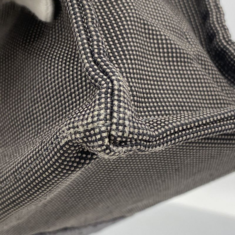 Hermes Tote Bag Her Line MM Canvas Gray Silver Hardware Men Women Unisex