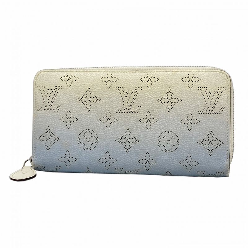Louis Vuitton Mahina Zippy Wallet M80494 Blue Ladies