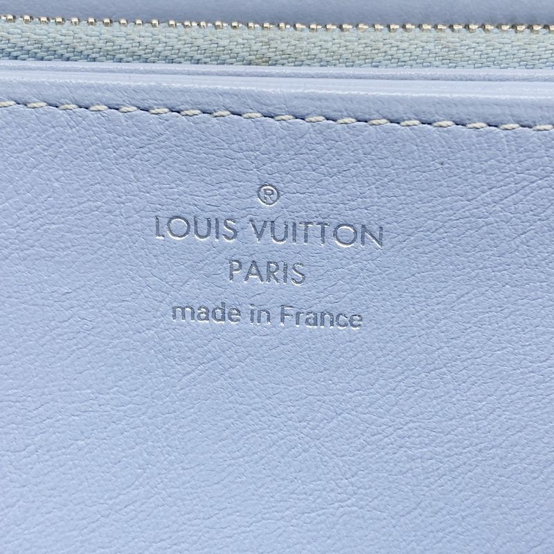 Louis Vuitton Mahina Zippy Wallet M80494 Blue Ladies