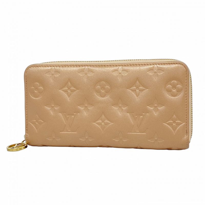 Louis Vuitton Long Wallet Monogram Embossed Zippy Wallet M81708 Rose Gold Ladies