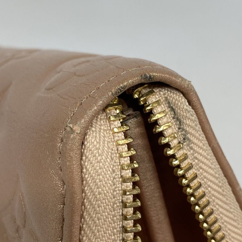 Louis Vuitton Long Wallet Monogram Embossed Zippy Wallet M81708 Rose Gold Ladies