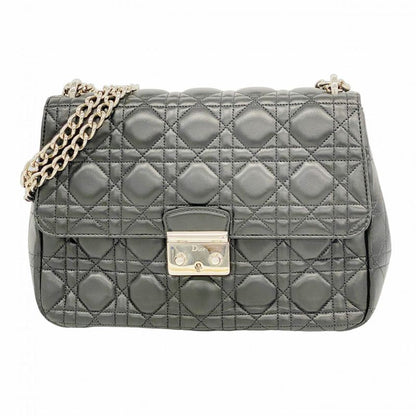 Christian Dior Shoulder Bag Canage Miss Dior Leather Black Silver Hardware Women