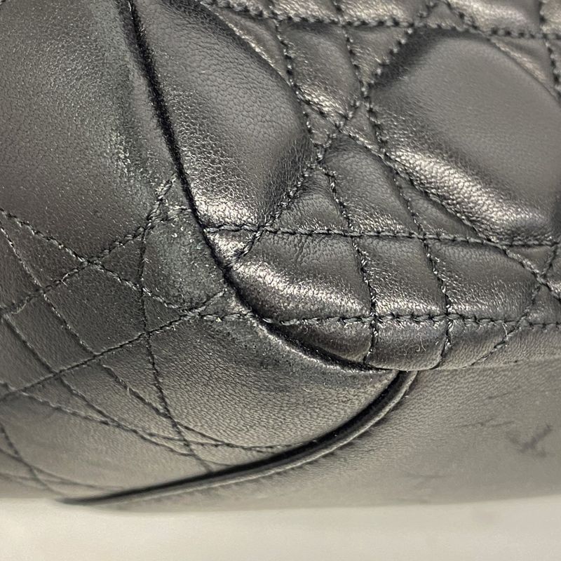 Christian Dior Shoulder Bag Canage Miss Dior Leather Black Silver Hardware Women