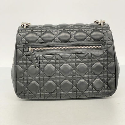 Christian Dior Shoulder Bag Canage Miss Dior Leather Black Silver Hardware Women