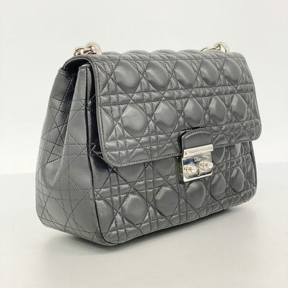 Christian Dior Shoulder Bag Canage Miss Dior Leather Black Silver Hardware Women