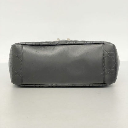 Christian Dior Shoulder Bag Canage Miss Dior Leather Black Silver Hardware Women