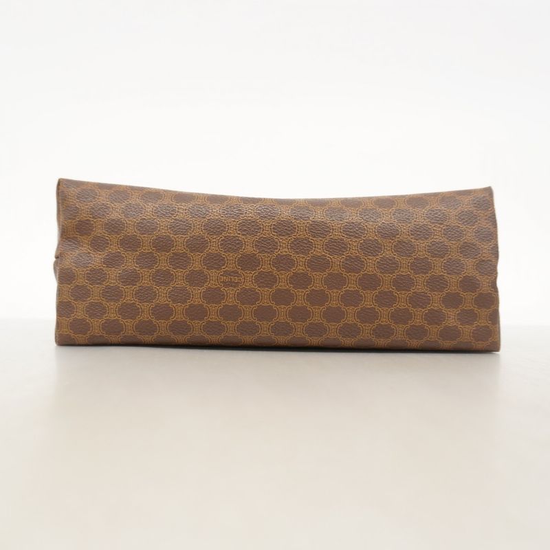 Celine Pouch Macadam PVC Brown Gold Hardware Women