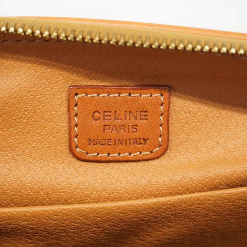 Celine Pouch Macadam PVC Brown Gold Hardware Women