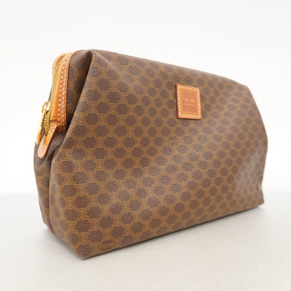 Celine Pouch Macadam PVC Brown Gold Hardware Women