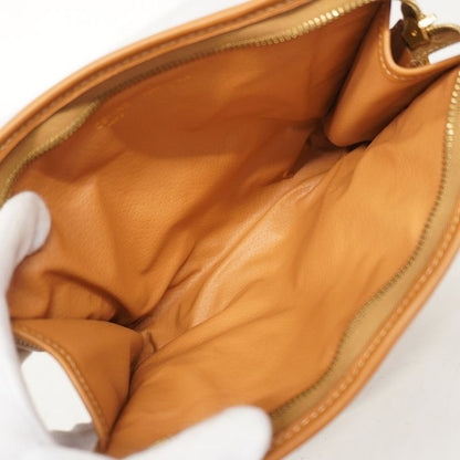 Celine Clutch Bag Triomphe PVC Beige Gold Hardware Men Women Unisex