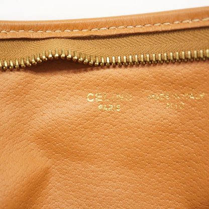 Celine Clutch Bag Triomphe PVC Beige Gold Hardware Men Women Unisex