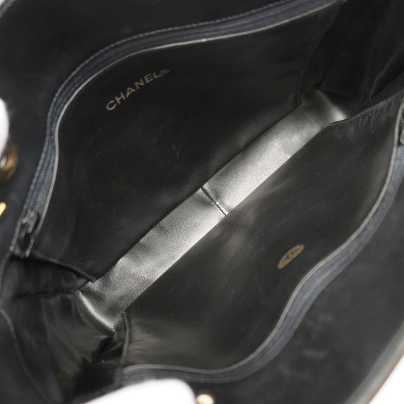 Chanel Shoulder Bag Matelasse Lambskin Black Gold Hardware Women