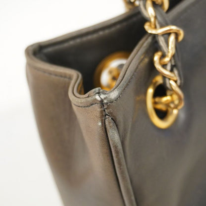 Chanel Shoulder Bag Matelasse Lambskin Black Gold Hardware Women