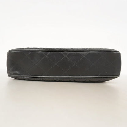 Chanel Shoulder Bag Matelasse Lambskin Black Gold Hardware Women