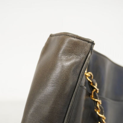 Chanel Shoulder Bag Matelasse Lambskin Black Gold Hardware Women