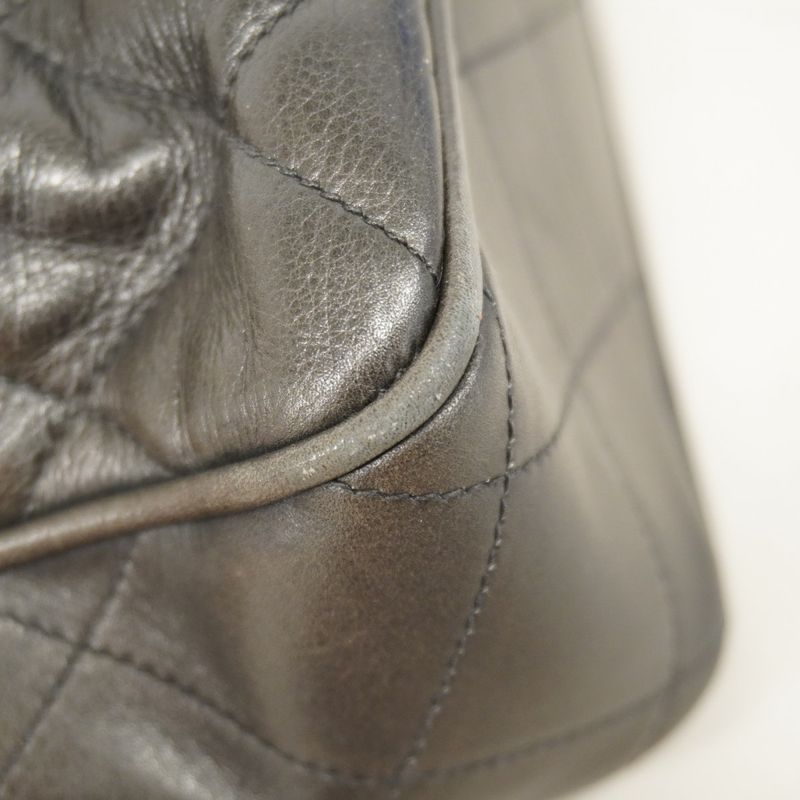 Chanel Shoulder Bag Matelasse Lambskin Black Gold Hardware Women