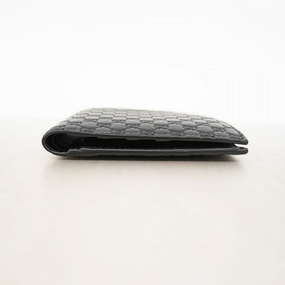 Gucci Wallet Micro Guccissima 150413 Leather Black Silver Hardware Men's