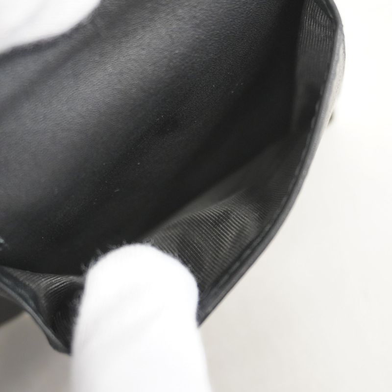 Gucci Wallet Micro Guccissima 150413 Leather Black Silver Hardware Men's