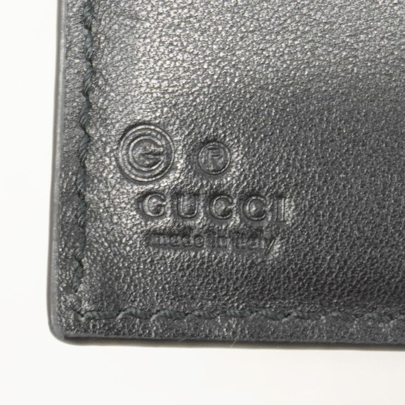 Gucci Wallet Micro Guccissima 150413 Leather Black Silver Hardware Men's