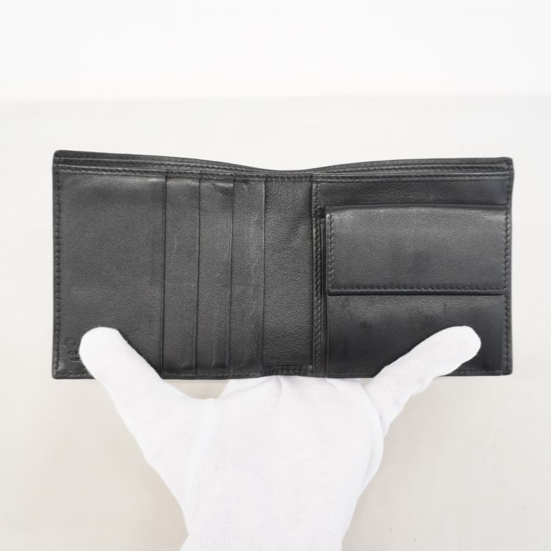 Gucci Wallet Micro Guccissima 150413 Leather Black Silver Hardware Men's