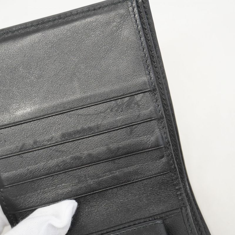 Gucci Wallet Micro Guccissima 150413 Leather Black Silver Hardware Men's