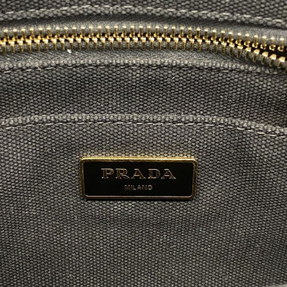 Prada Handbag Canapa Canvas Black Gold Hardware 2way Bag Womens