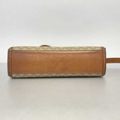 Celine Shoulder Bag Macadam PVC Beige Gold Hardware Women