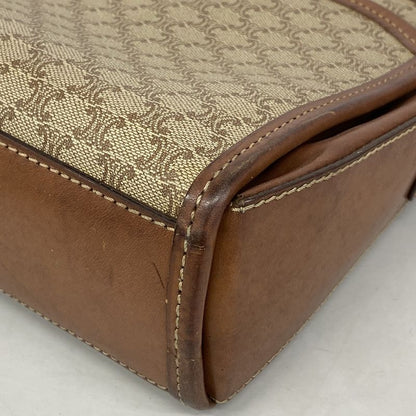 Celine Shoulder Bag Macadam PVC Beige Gold Hardware Women