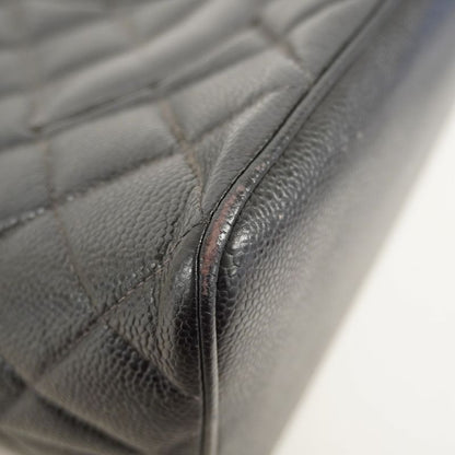 Chanel Tote Bag Revival Tote Caviar Skin Black Silver Hardware Women's