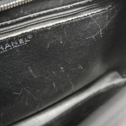 Chanel Tote Bag Revival Tote Caviar Skin Black Silver Hardware Women's