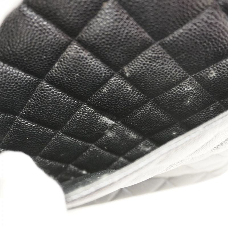 Chanel Tote Bag Revival Tote Caviar Skin Black Silver Hardware Women's