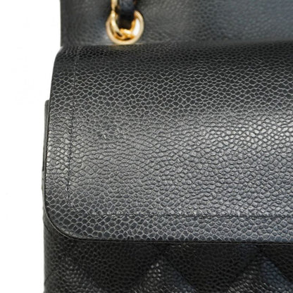 Chanel Shoulder Bag Deca Matelasse Caviar Skin Black Chien Pan Gold Hardware
