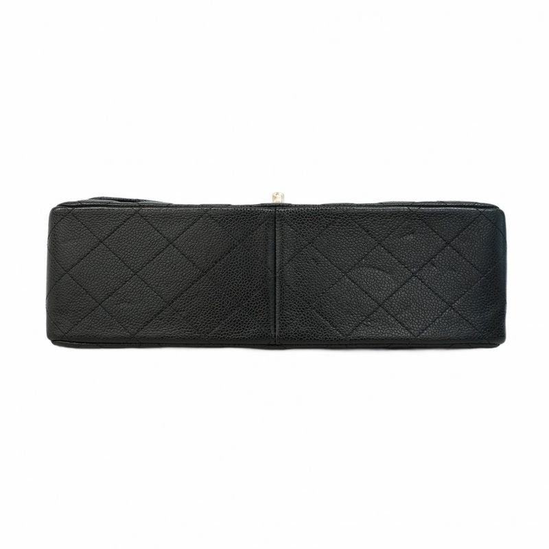 Chanel Shoulder Bag Deca Matelasse Caviar Skin Black Chien Pan Gold Hardware