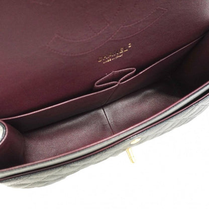 Chanel Shoulder Bag Deca Matelasse Caviar Skin Black Chien Pan Gold Hardware