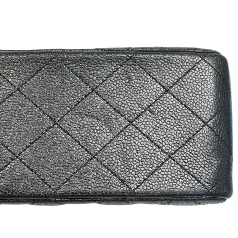 Chanel Shoulder Bag Deca Matelasse Caviar Skin Black Chien Pan Gold Hardware